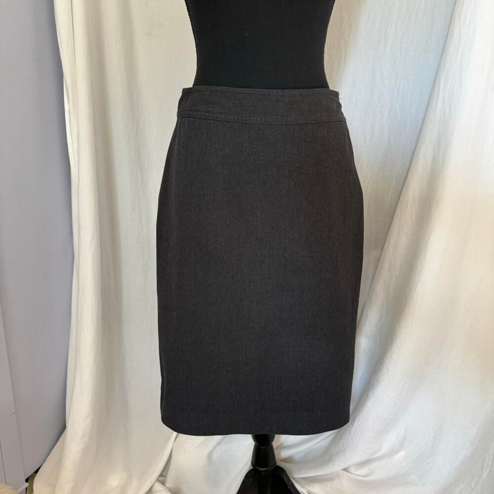 gap midi skirt sz 2 gray stretch Y2k corporate pencil side zip office career